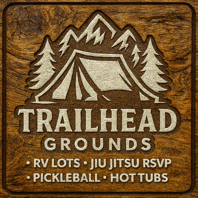 Hillside Camp exterior — RV lots and pickleball courts